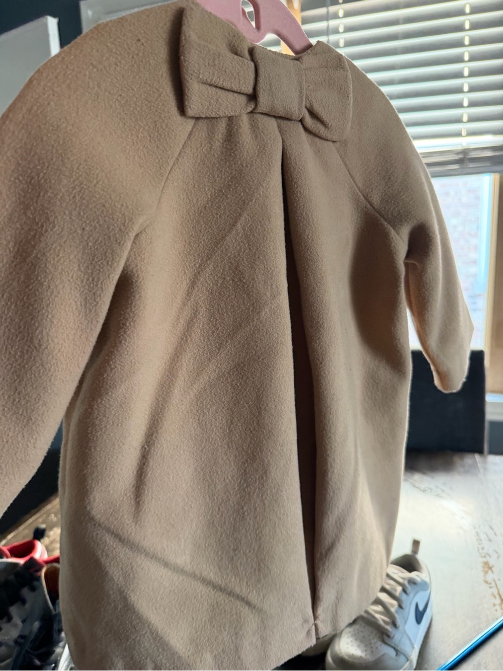 GAP Kids Camel Pea Coat with Back Bow